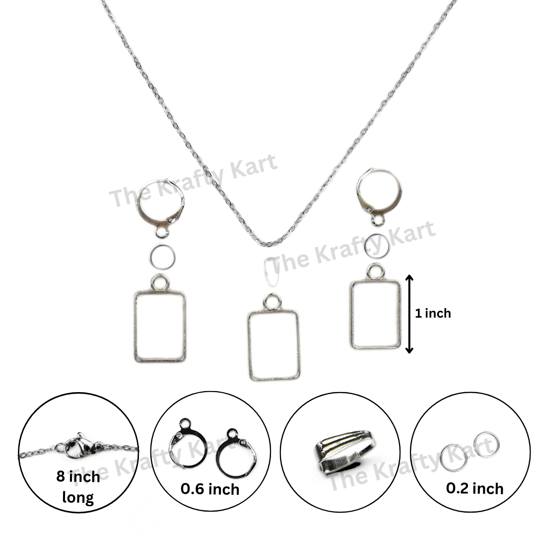 Earring & Pendant Set (Silver)