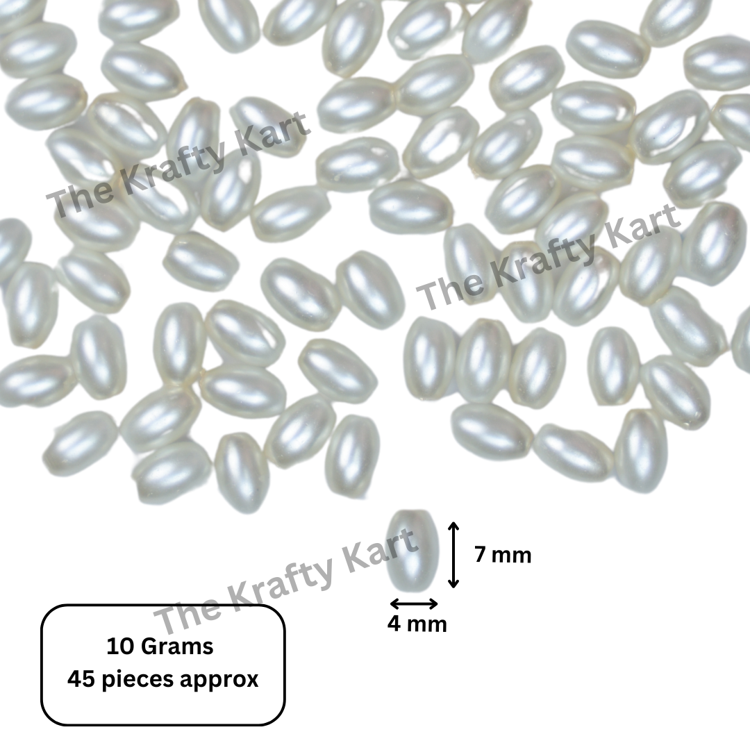 White Oval Pearl Beads