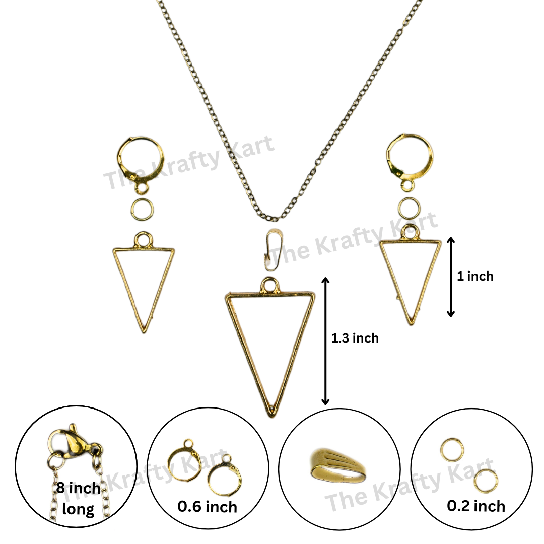 Big Pendant & Earring Set (Golden)