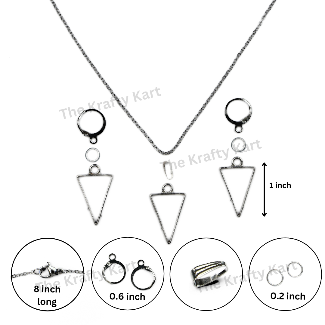 Earring & Pendant Set (Silver)