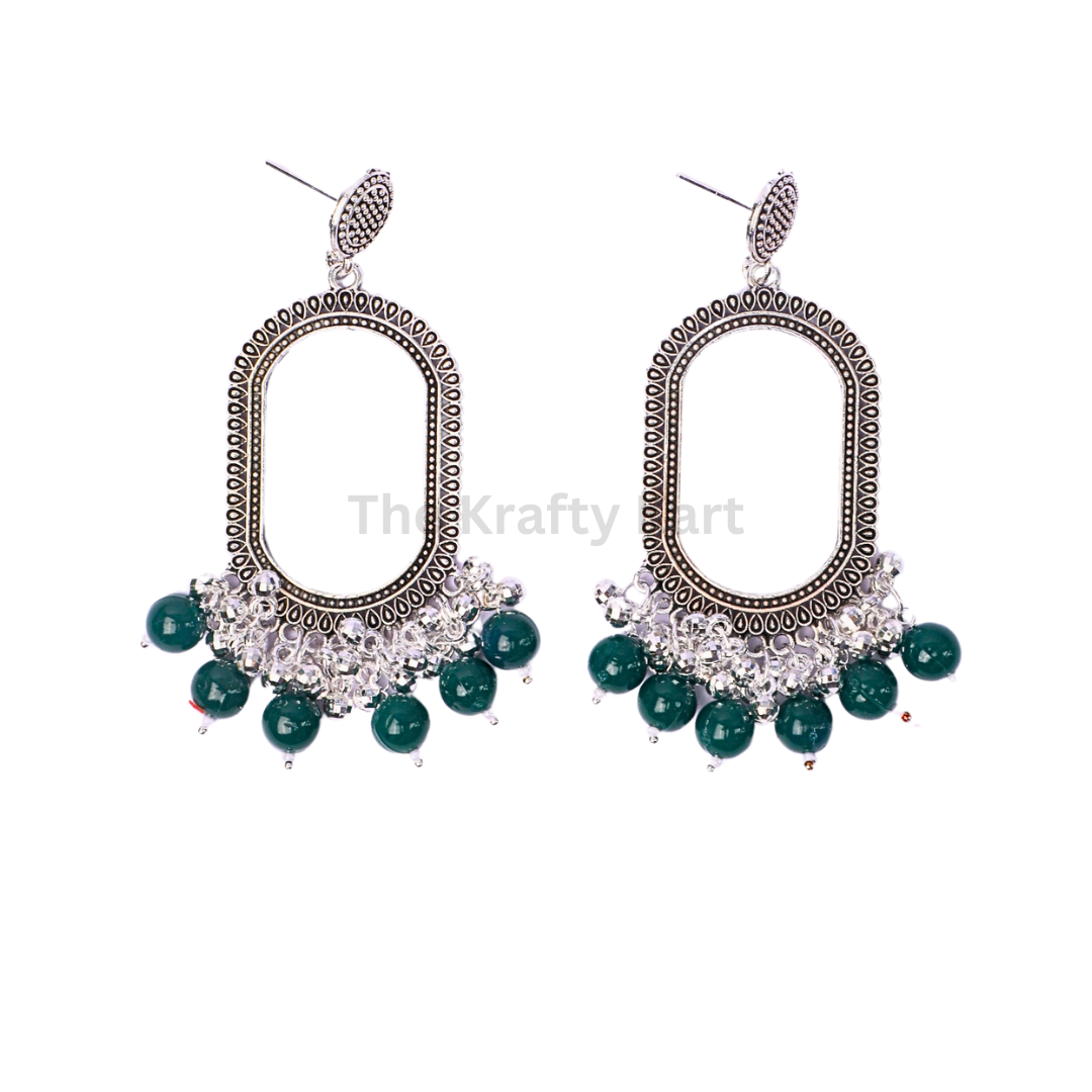 Colourful Long Oval Resin Jhumka