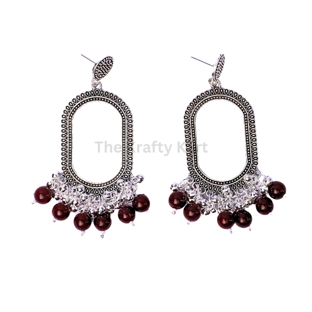 Colourful Long Oval Resin Jhumka