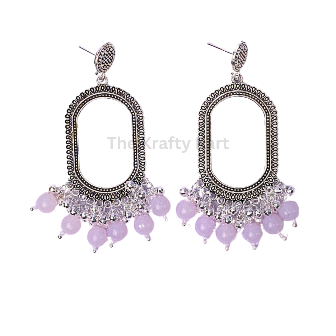 Colourful Long Oval Resin Jhumka