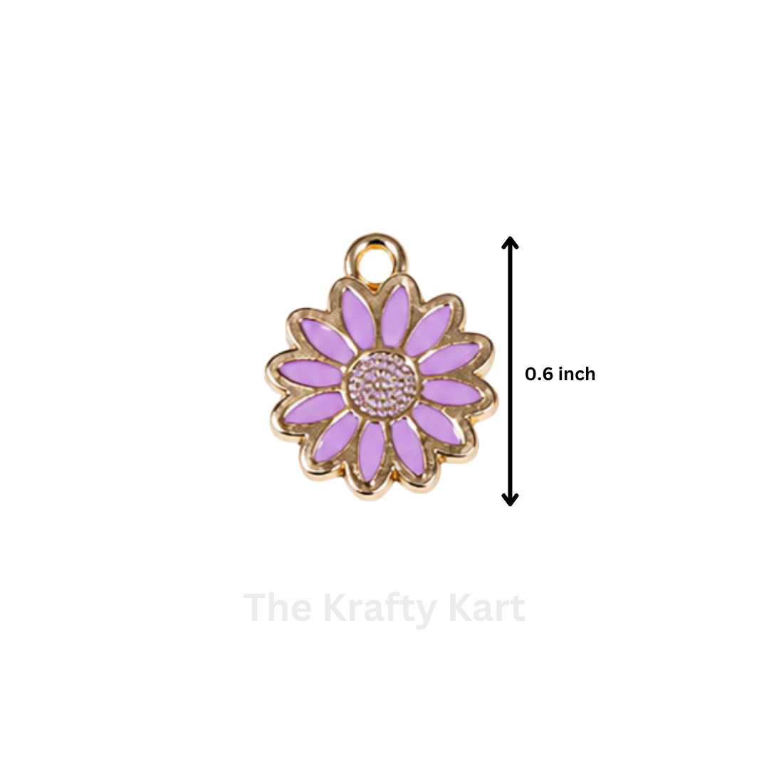 Anti-Tarnish Flower Charm Pendant (E)