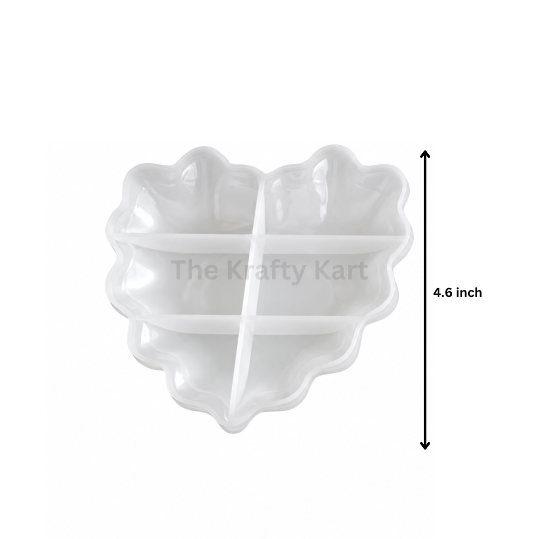 Heart Shaped Tray Mould With Waves & Bow