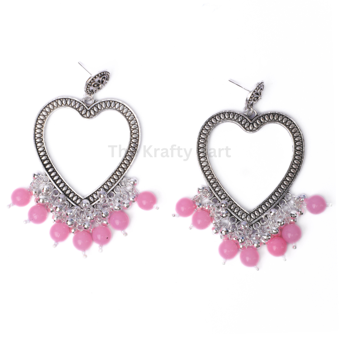 Colourful Heart Resin Jhumka