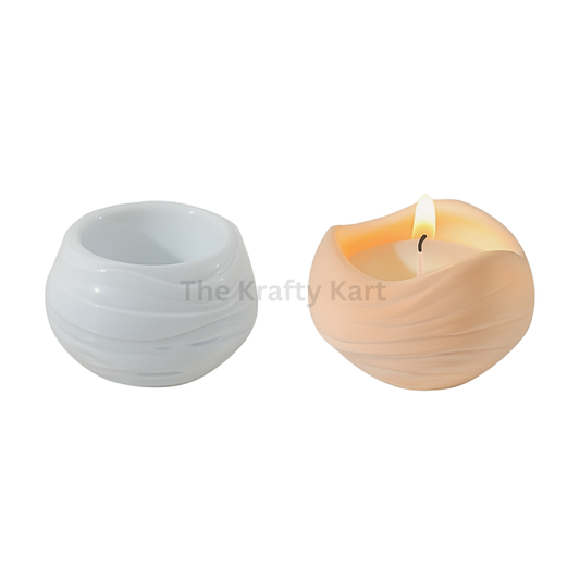 Wave Round Flower Candle Mould