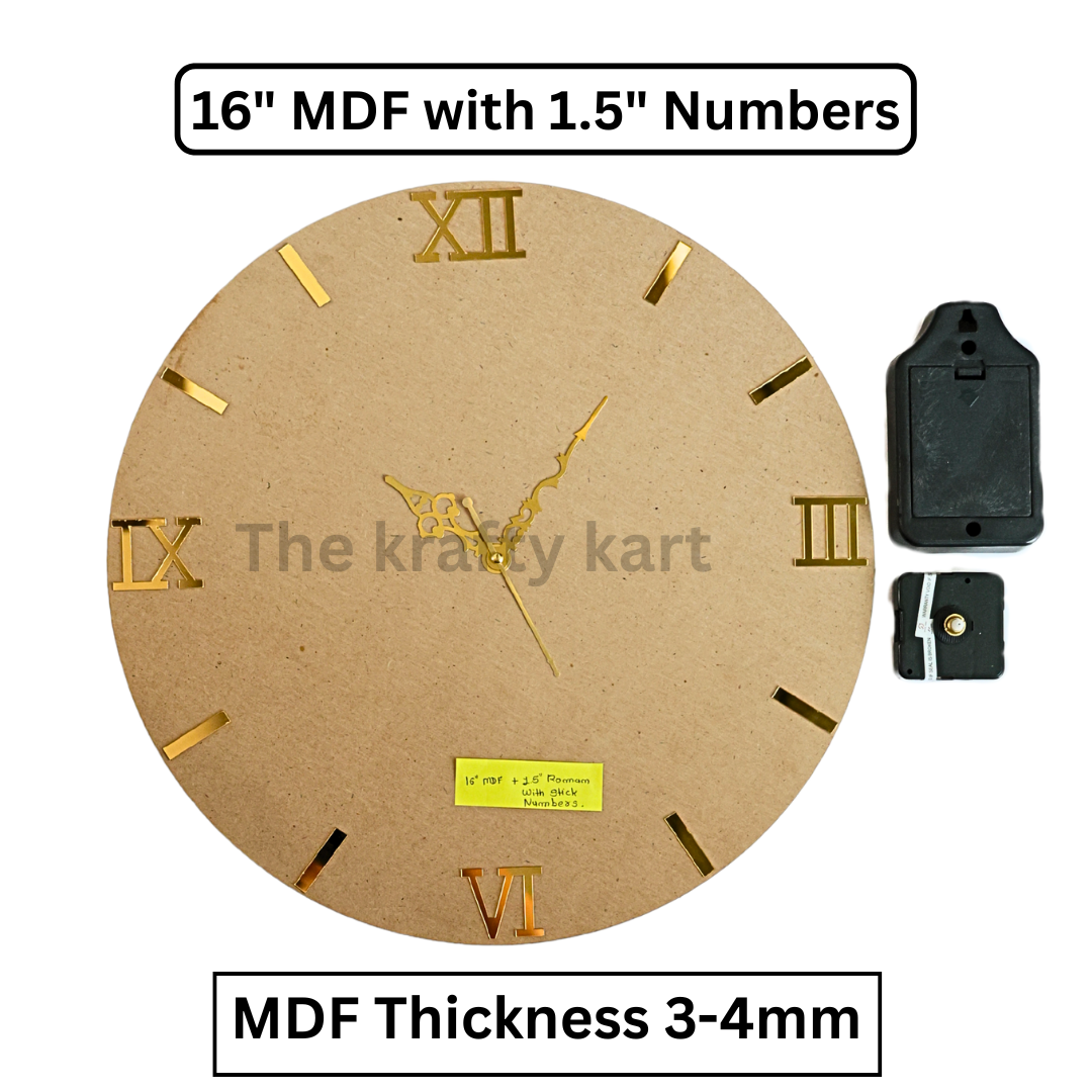 MDF Clock Set With Numbers