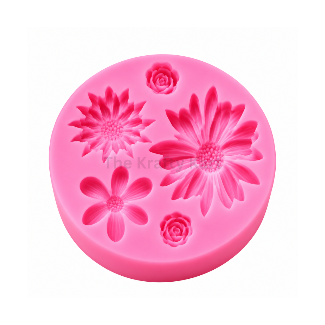 5 Cavity Mix Flower Candle Mould