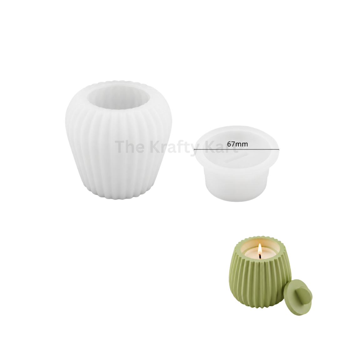 Round Striped Candle & Storage Jar Mould