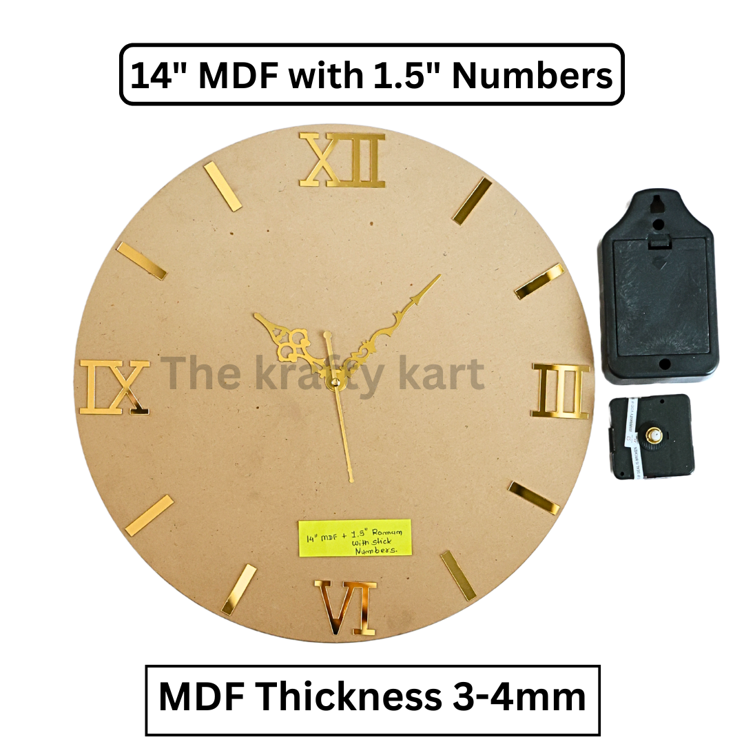 MDF Clock Set With Numbers