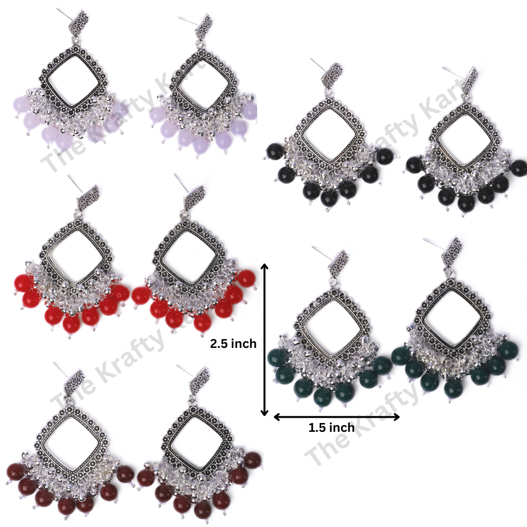 Colourful Square Resin Jhumka