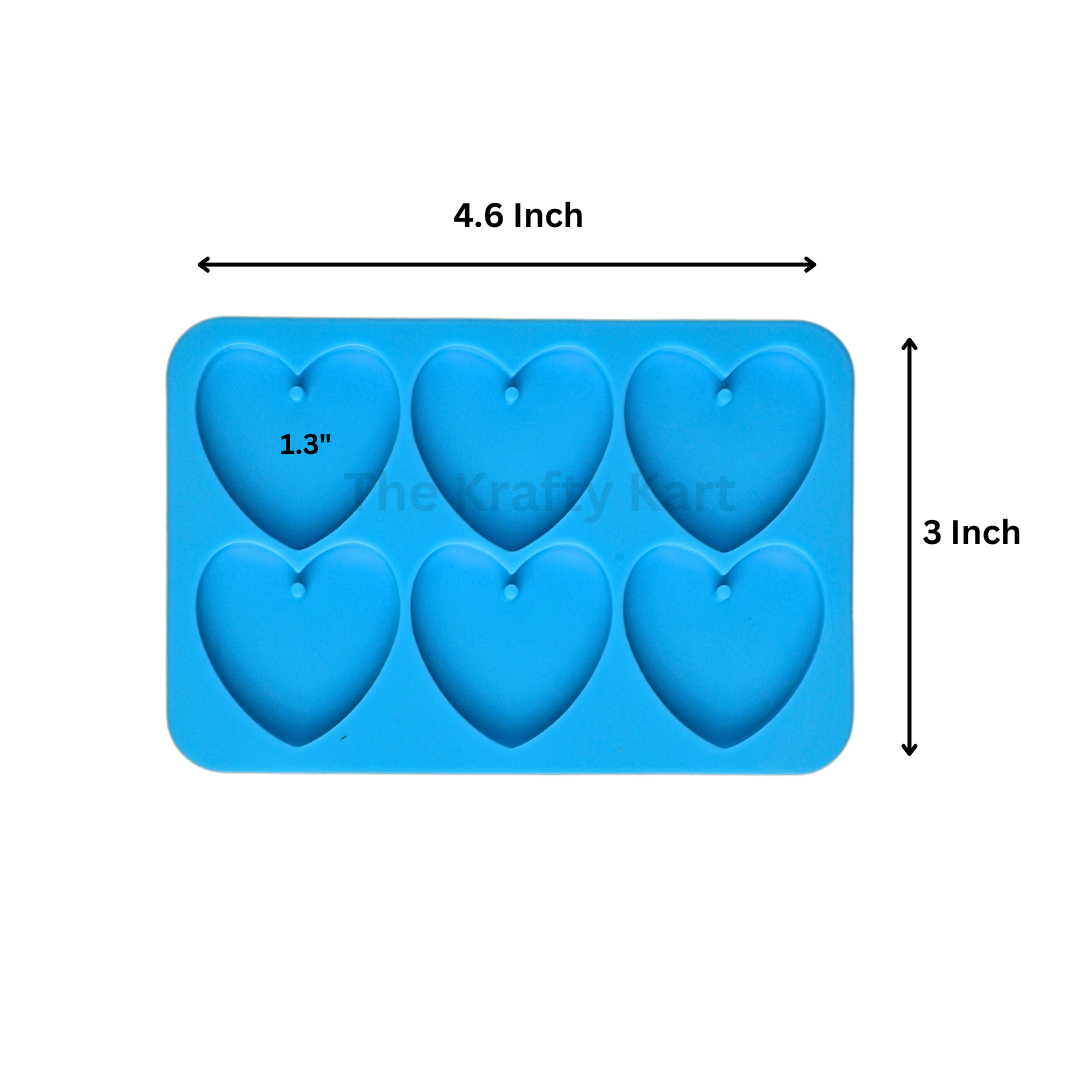 6 IN 1 Heart Blue Mould