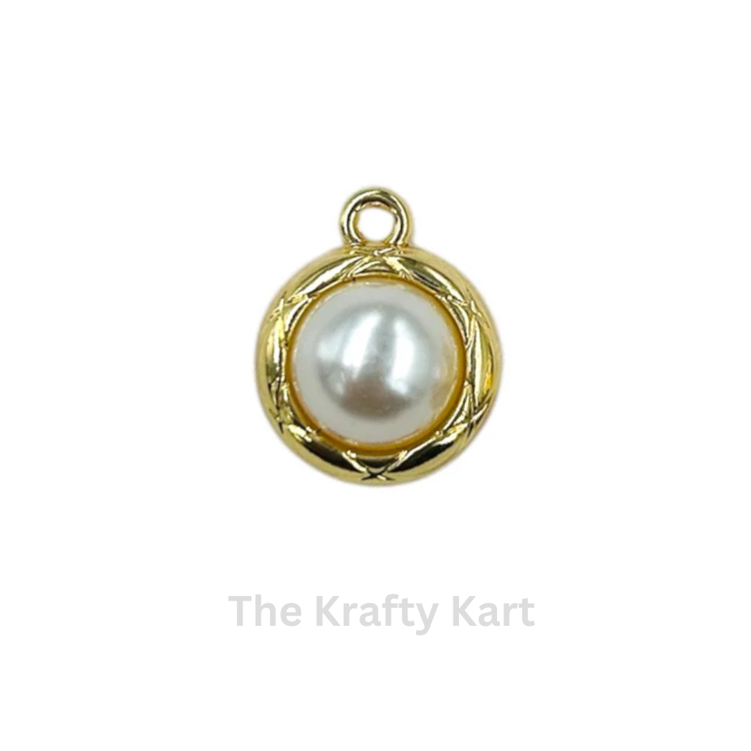 Anti-Tarnish Round Pearl Charm Pendant