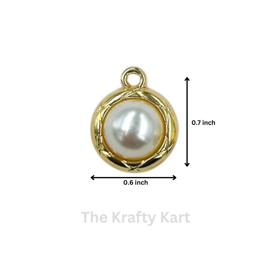 Anti-Tarnish Round Pearl Charm Pendant