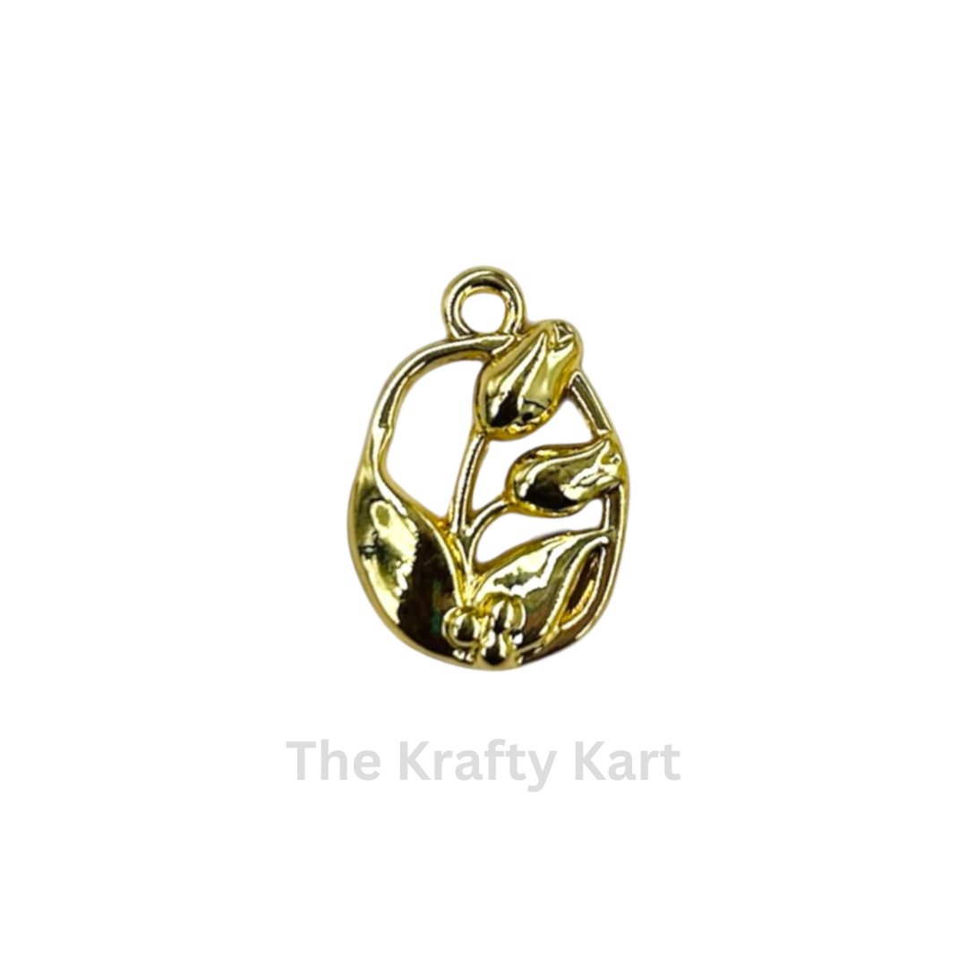 Anti-Tarnish Rose Charm Pendant (B)