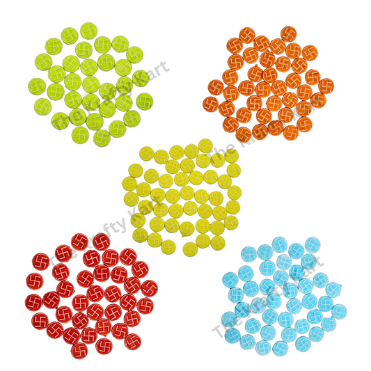 Colourful Rakhi Beads - Swastik (B)