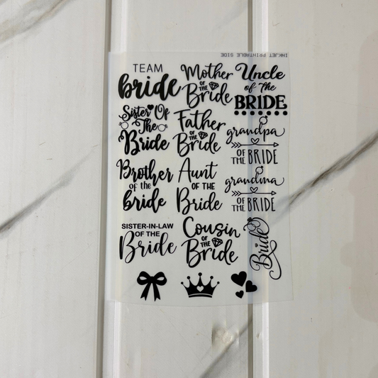 Insert Sheet - Team Bride