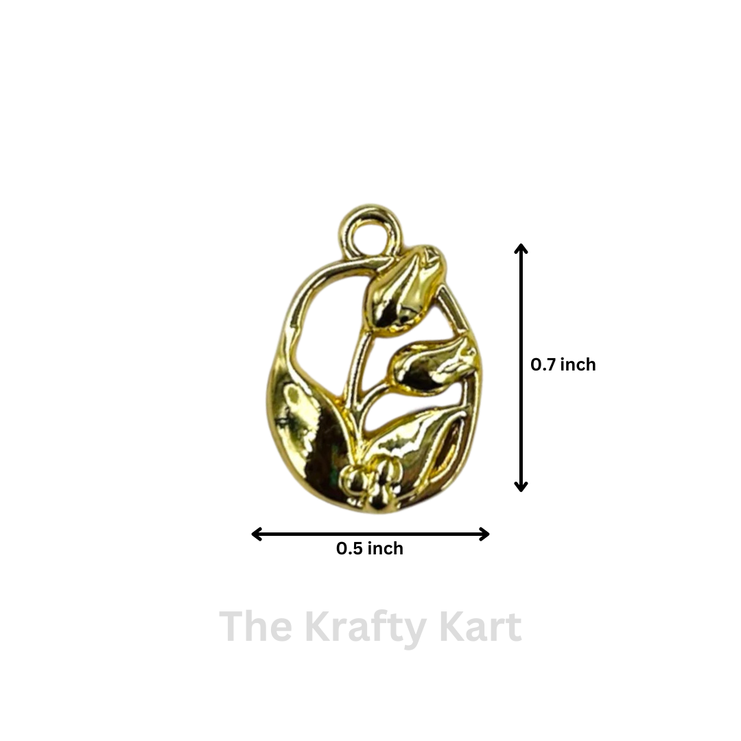 Anti-Tarnish Rose Charm Pendant (B)