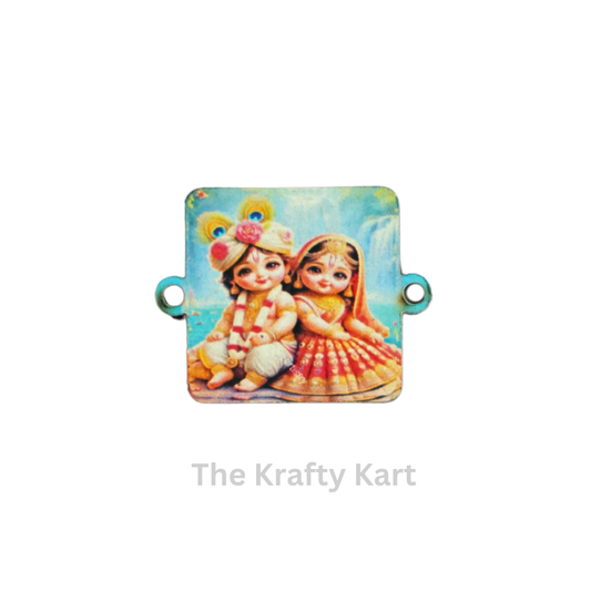MDF Rakhi Charm - Radhe & Krishna