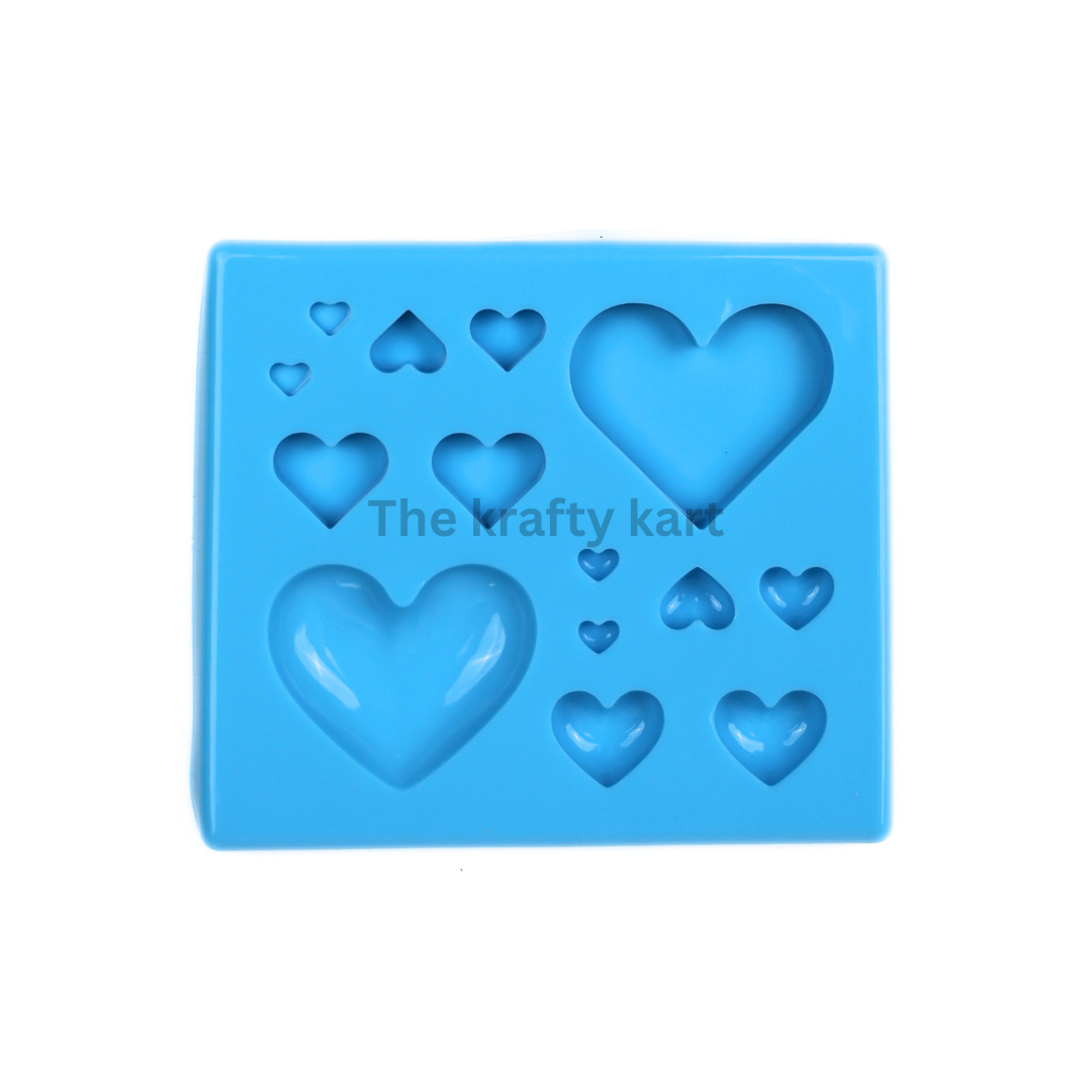 16 in 1 Heart Blue Mould