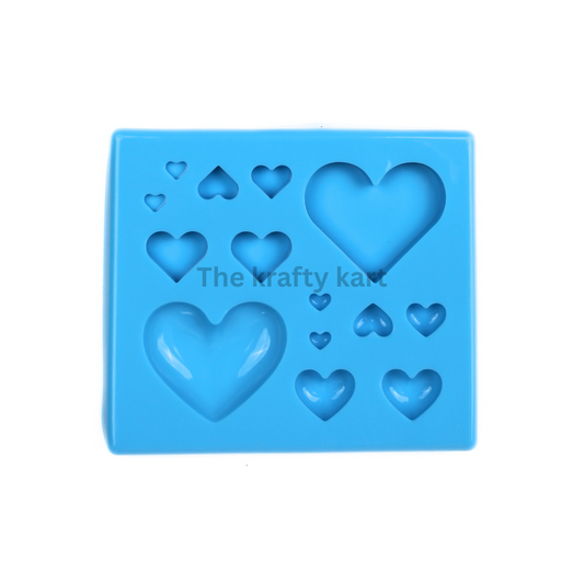 16 in 1 Heart Blue Mould
