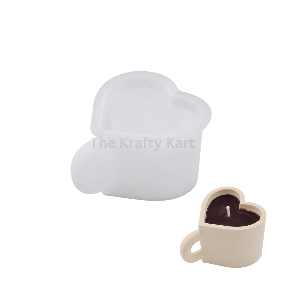 3D Heart Shape Candle Holder Mould
