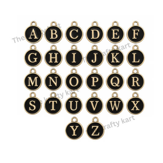 Charm - Black Alphabet (Round)