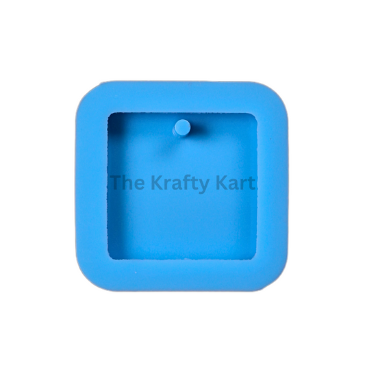 Square Border Keychain Blue Mould