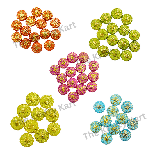 Colourful Rakhi Beads - Swastik (A)