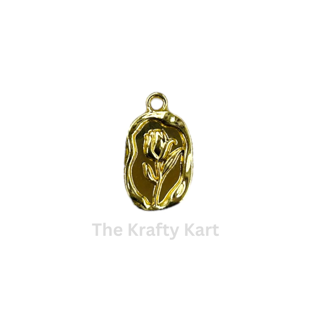 Anti-Tarnish Rose Charm Pendant (C)