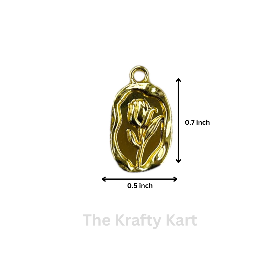 Anti-Tarnish Rose Charm Pendant (C)