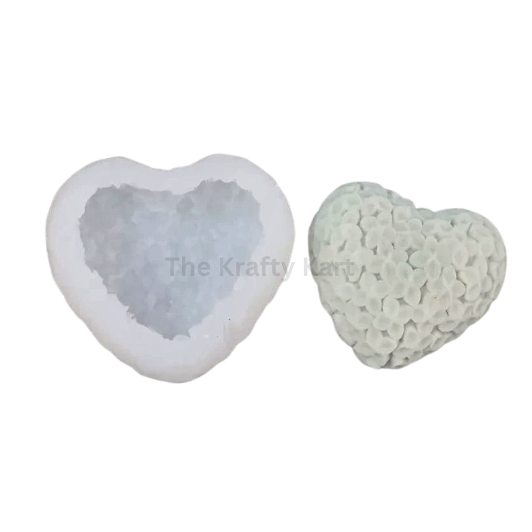3D Heart Shaped Plumeria Flower Handmade Candle Mould