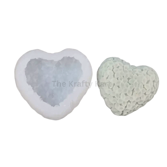 3D Heart Shaped Plumeria Flower Handmade Candle Mould