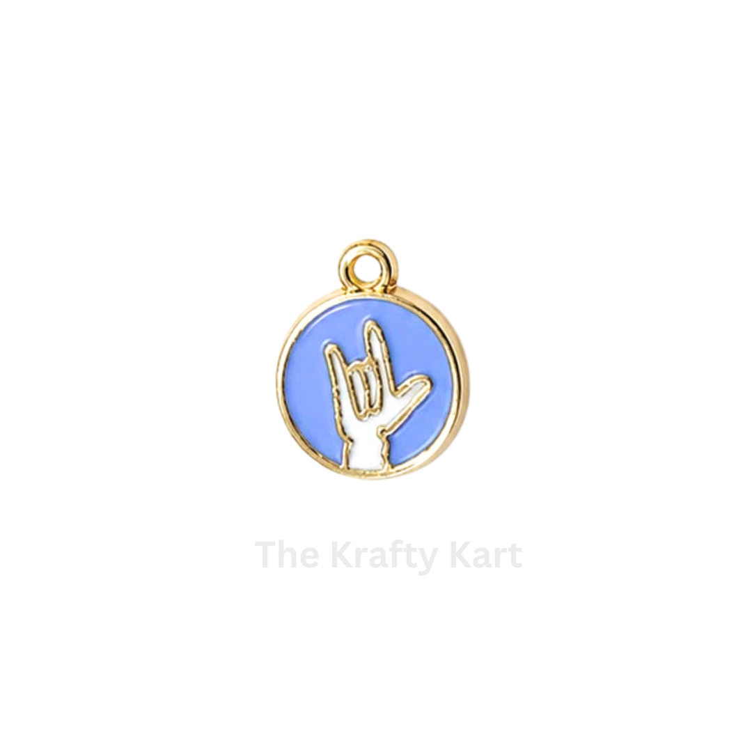 Anti Tarnish Charm - I Love You Sign