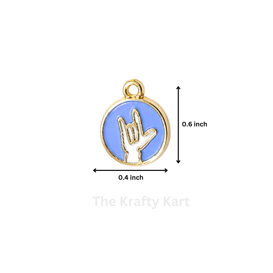 Anti Tarnish Charm - I Love You Sign