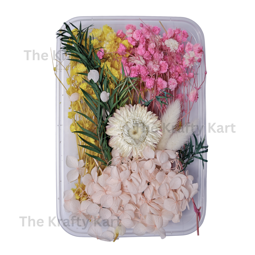Pink & Yellow Dry Flower Box