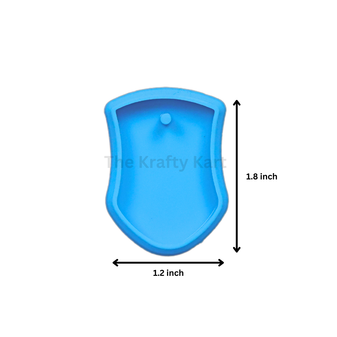 Badge Curve Keychain Blue Mould