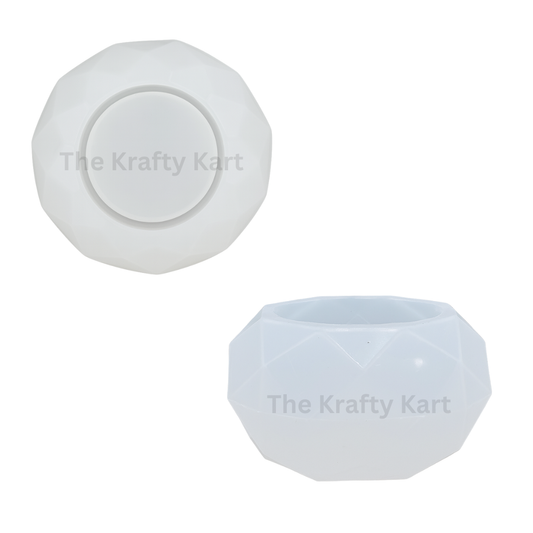 Diamond Round T-Light Holder Mould