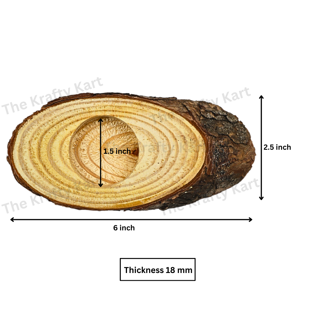 Oval Wooden Candle Stand