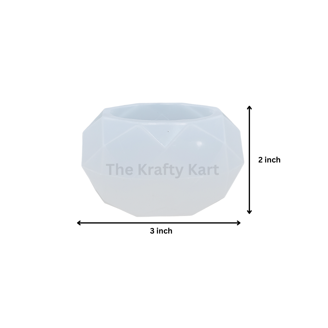 Diamond Round T-Light Holder Mould