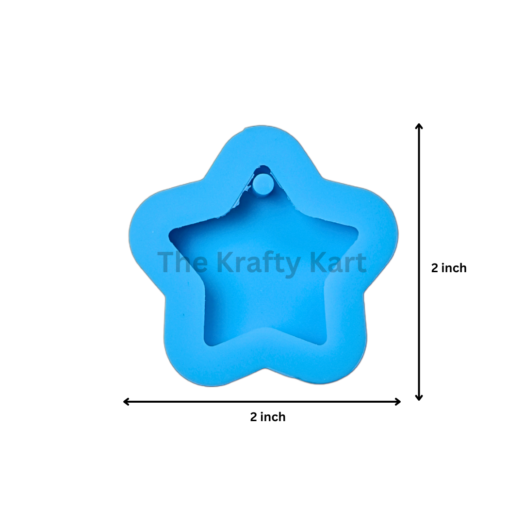 Star Border Keychain Blue Mould
