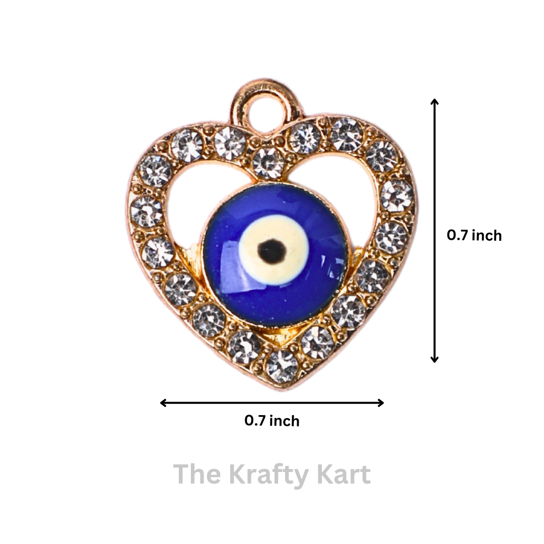 Charm - Diamond Heart Evil Eye