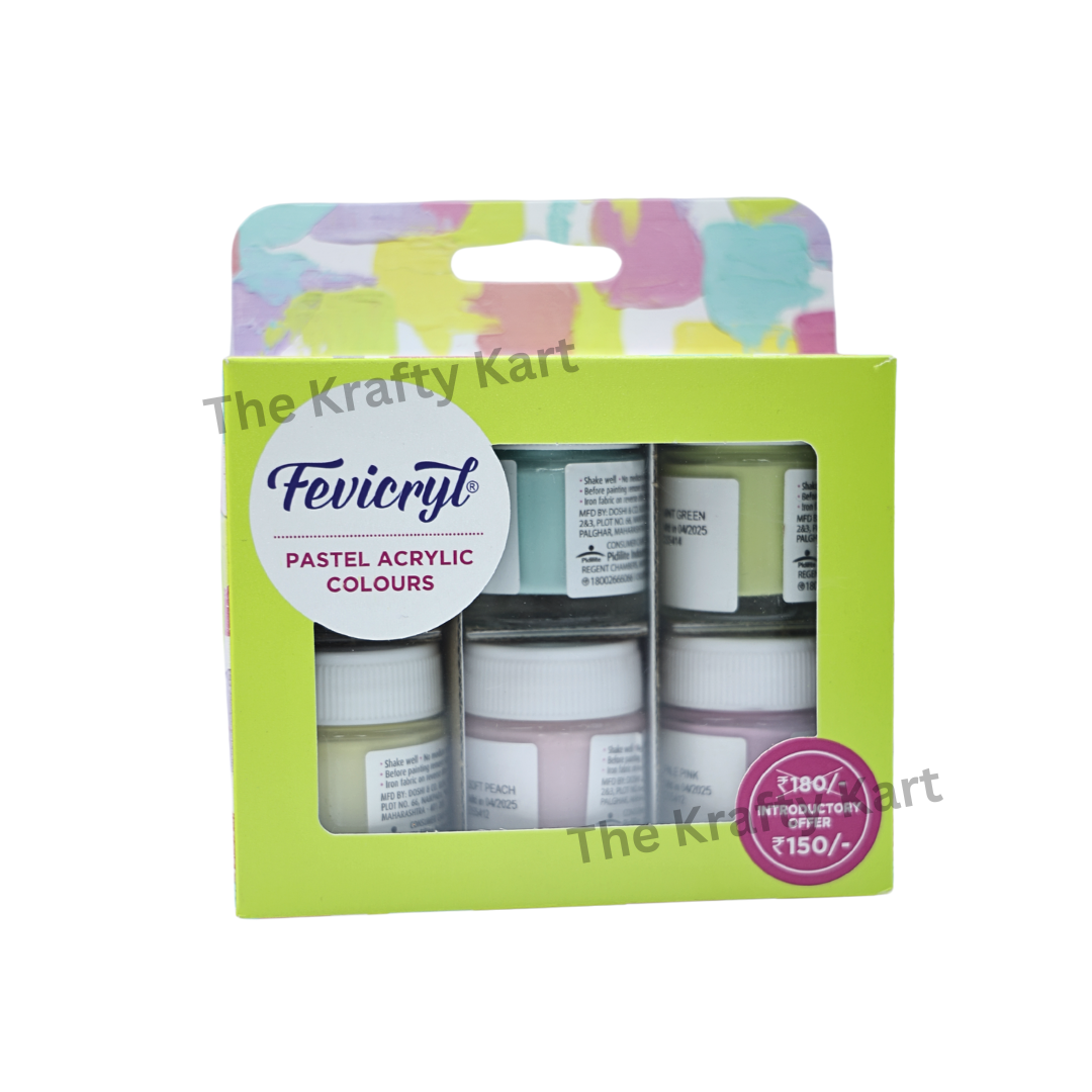 Fevicryl Pastel Acrylic Colours Kit (Set Of 6 Colours)