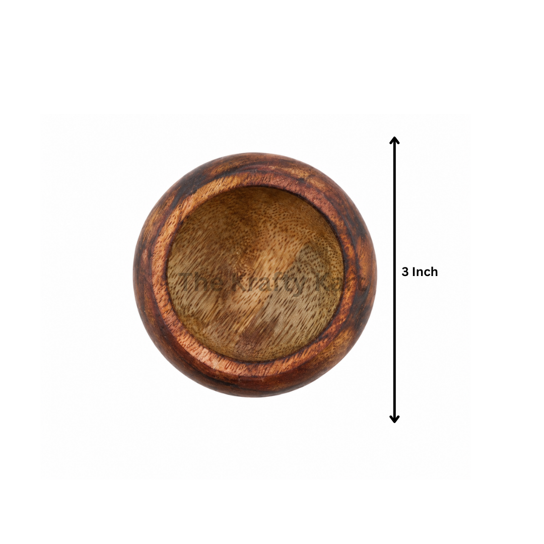 Wooden Round Urli Bowl