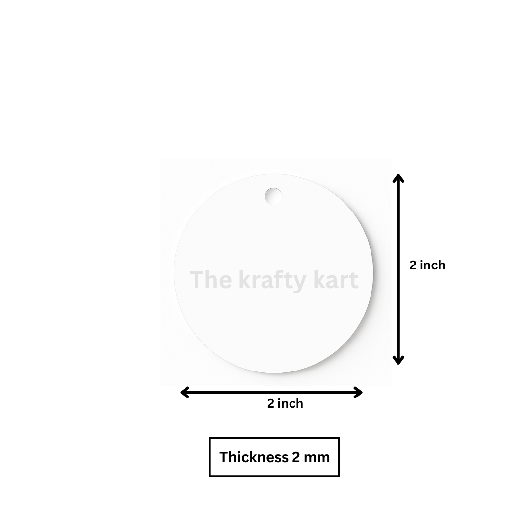 Round White Keychain