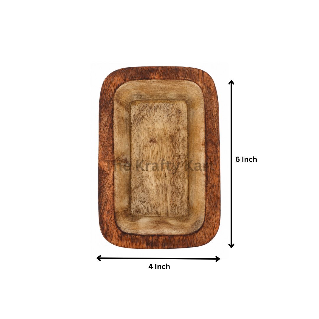 Wooden Rectangle Urli Bowl