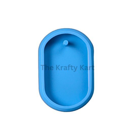 Oval Curve Keychain Blue Mould