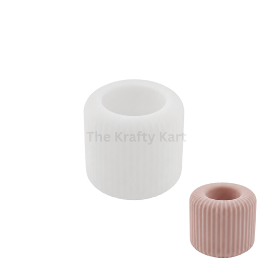 Ribbed Round Candle Holder Mould