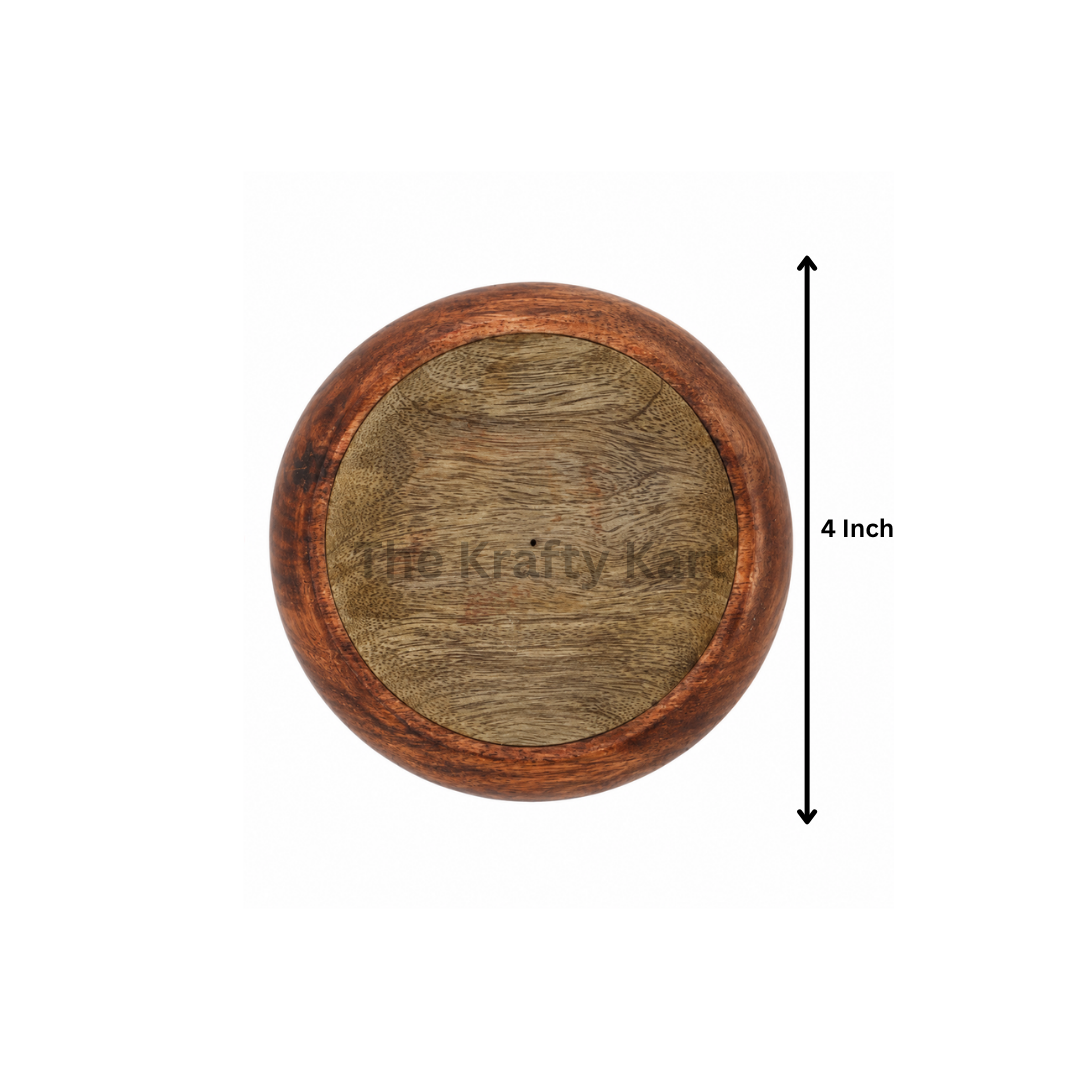 Wooden Round Urli Bowl